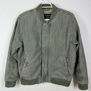 Men's Canvas Abercrombie Green Bomber Jacket